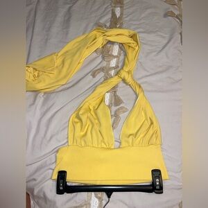 Yellow Wrap Top